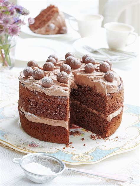 malted chocolate cake with maltesers.